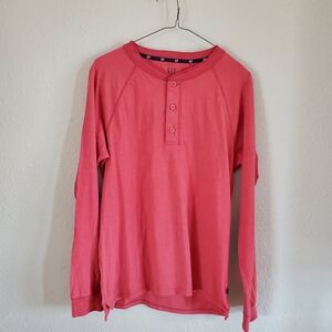 GAP Red Long Sleeve Henley Shirt